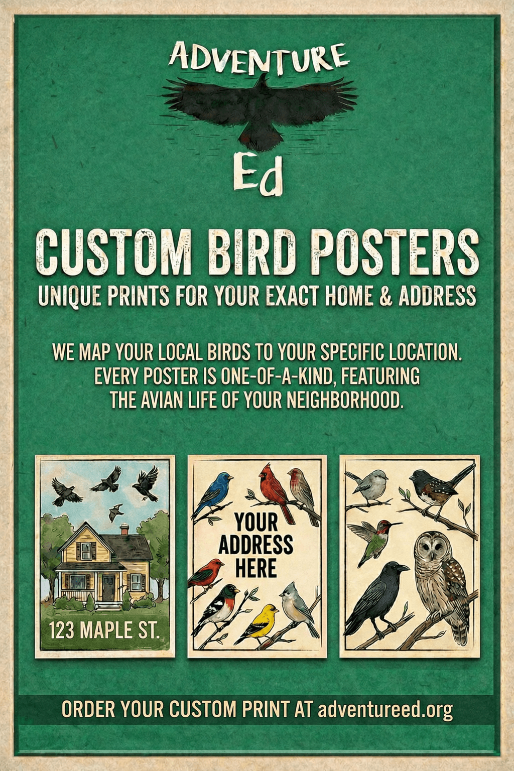 Custom Bird Posters promotional flier